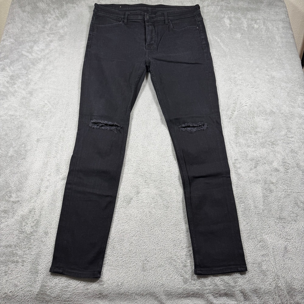 Ksubi Van Winkle Ace Black Slice Skinny Distressed Jeans Men 38x32 1000065358